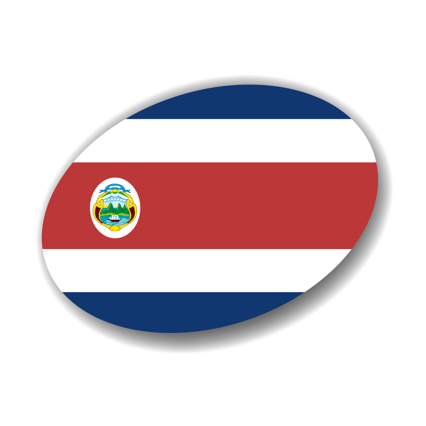 コスタリカ共和国の国旗-楕円