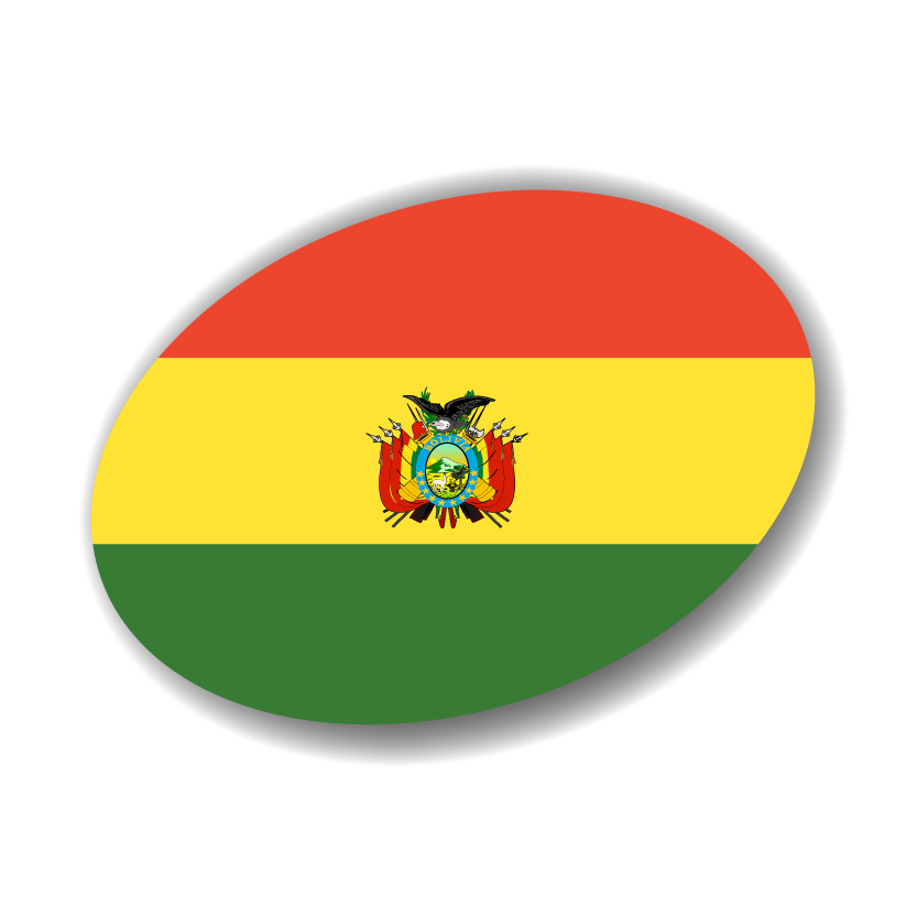 ボリビア多民族国の国旗-楕円