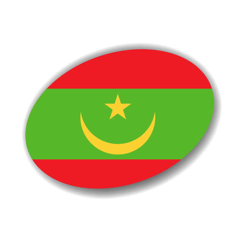 モーリタニア・イスラム共和国の国旗-楕円