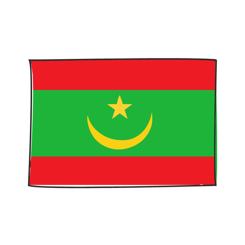 モーリタニア・イスラム共和国の国旗-グラフィティ