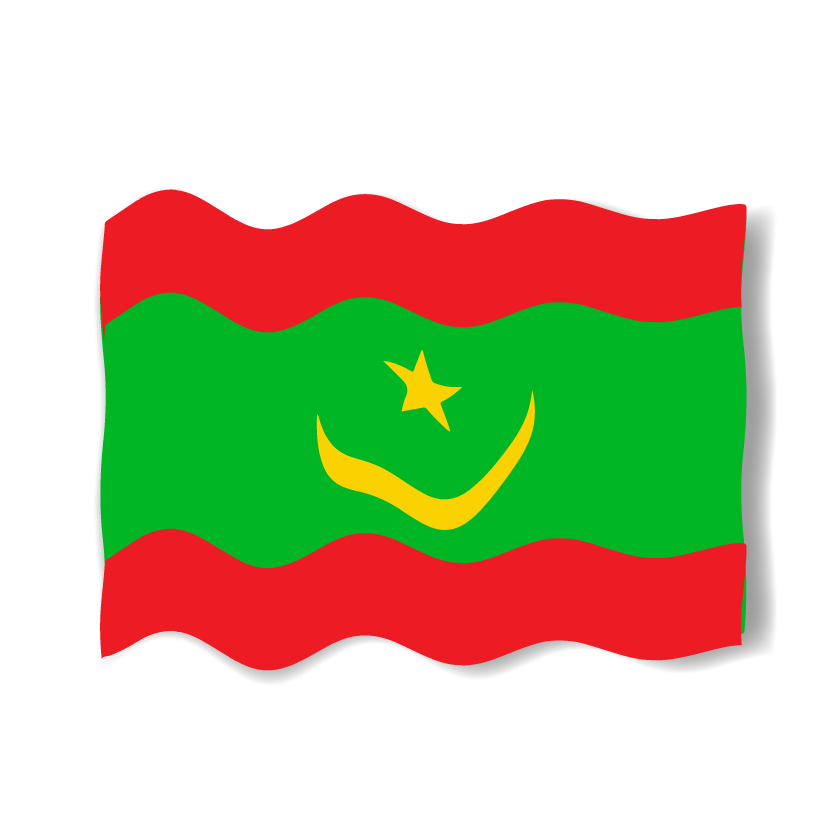 モーリタニア・イスラム共和国の国旗-波