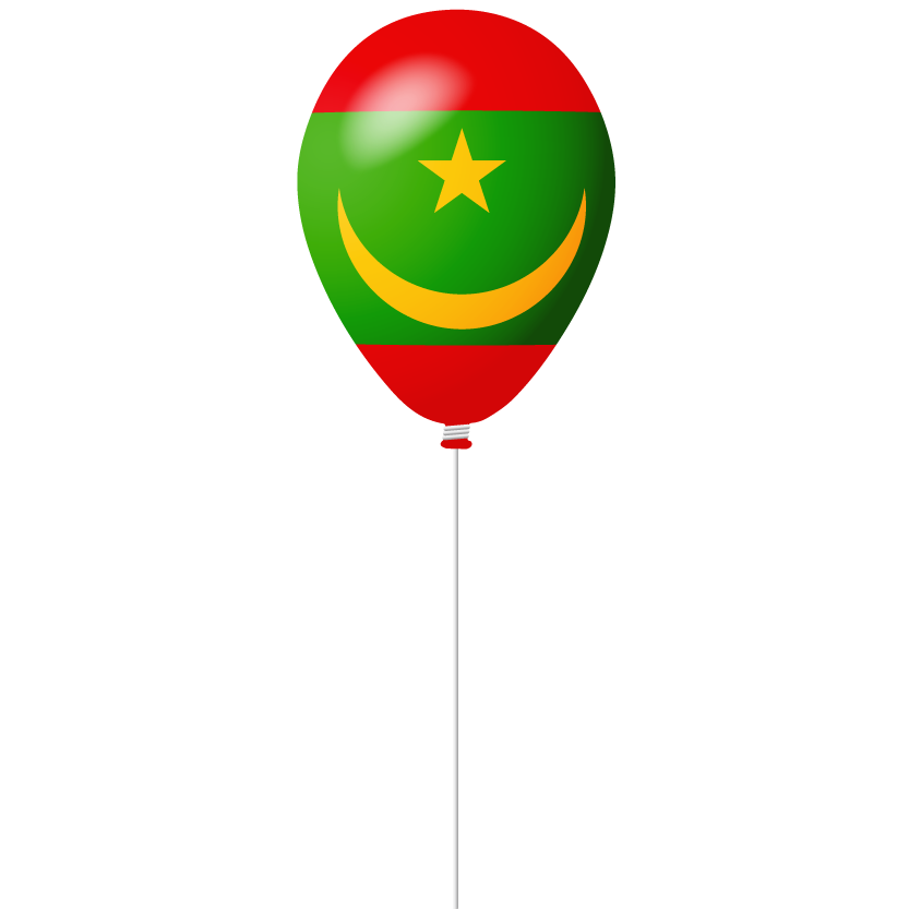 モーリタニア・イスラム共和国の国旗-風せん