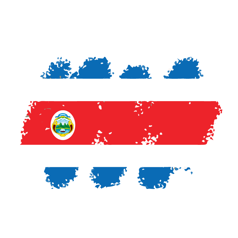 コスタリカ共和国の国旗-クレヨン1