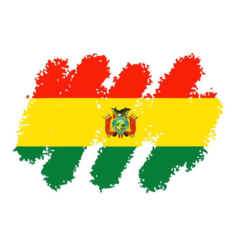 ボリビア多民族国の国旗-クレヨン1