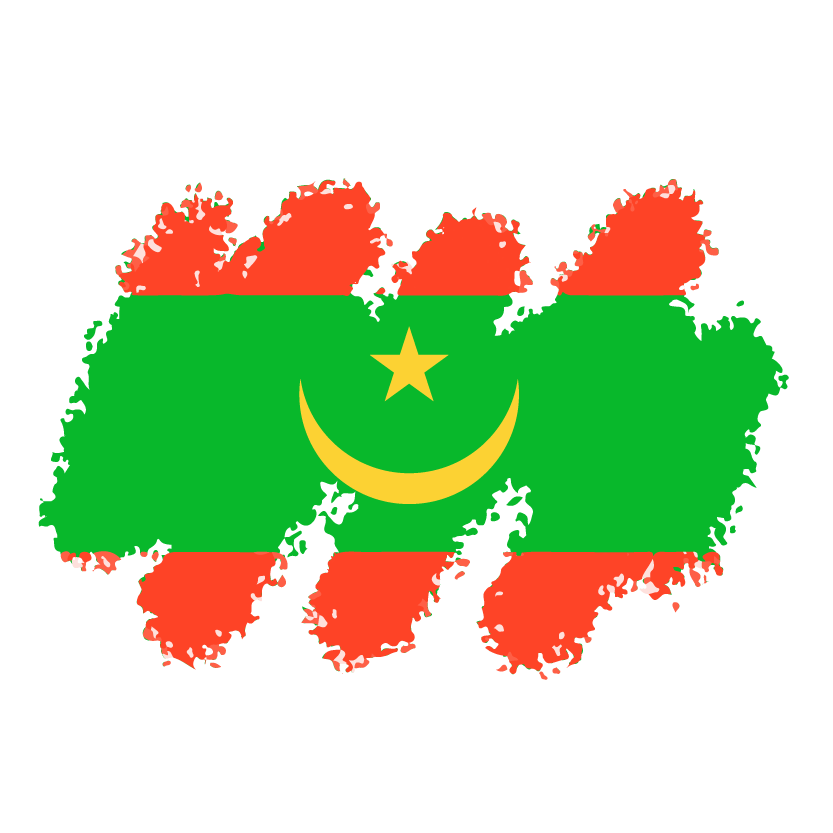 モーリタニア・イスラム共和国の国旗-クレヨン1