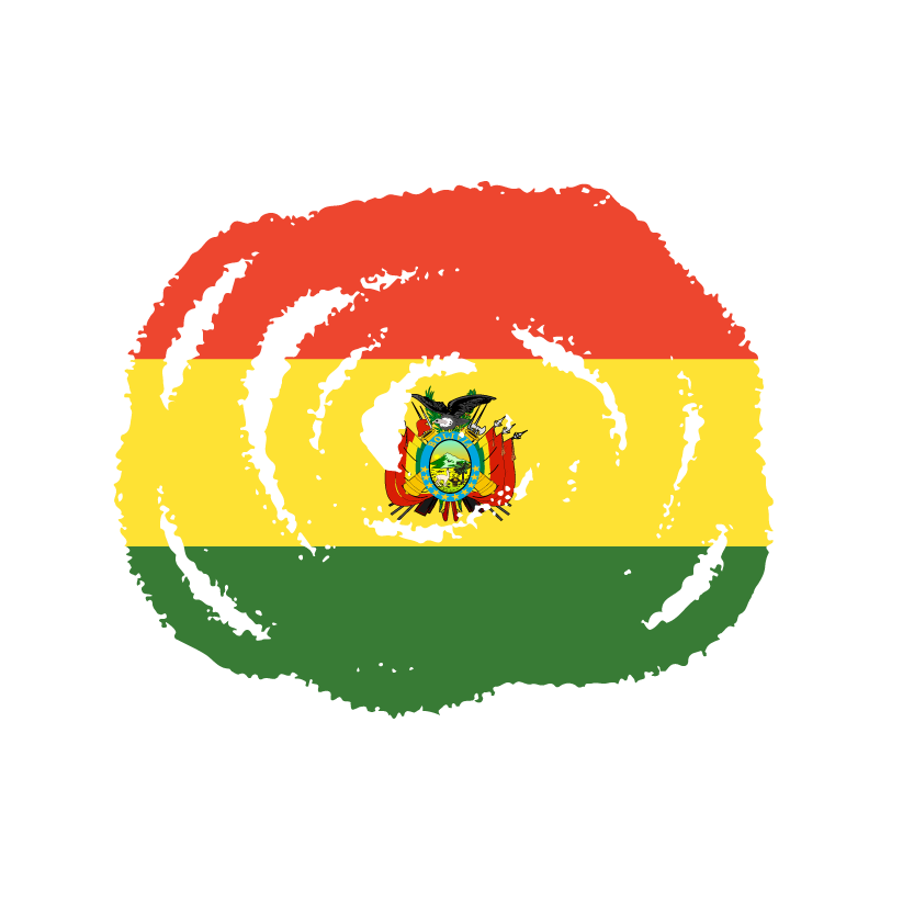 ボリビア多民族国の国旗-クラヨン2