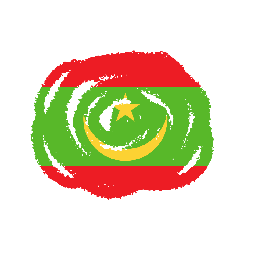 モーリタニア・イスラム共和国の国旗-クラヨン2