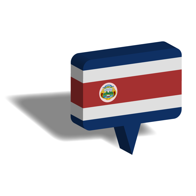 コスタリカ共和国の国旗-マップピン