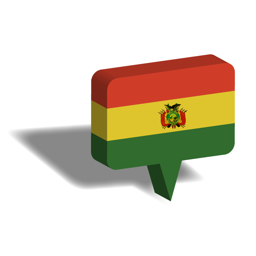 ボリビア多民族国の国旗-マップピン