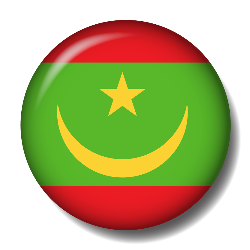 モーリタニア・イスラム共和国の国旗-缶バッジ