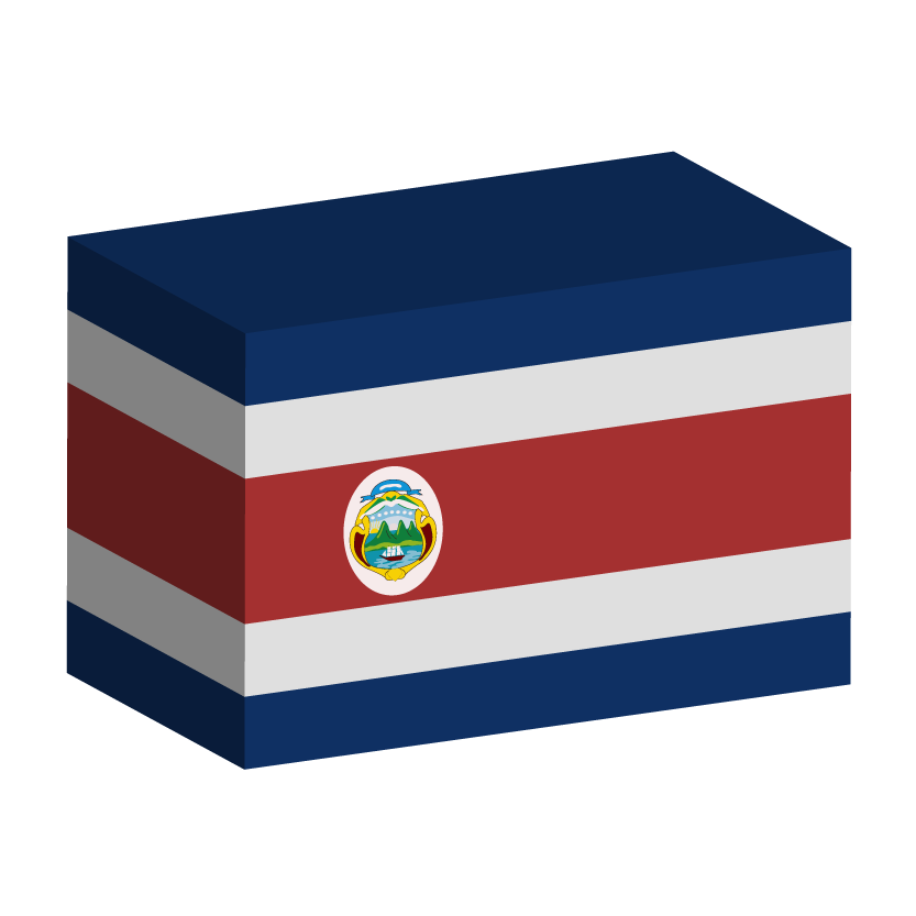 コスタリカ共和国の国旗-積み木