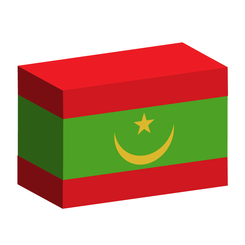 モーリタニア・イスラム共和国の国旗-積み木