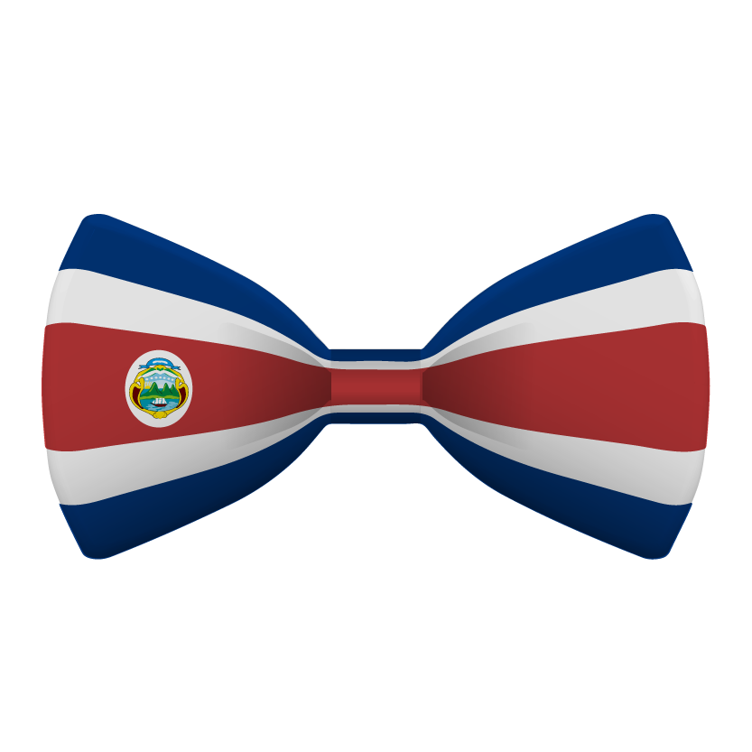 コスタリカ共和国の国旗-蝶タイ