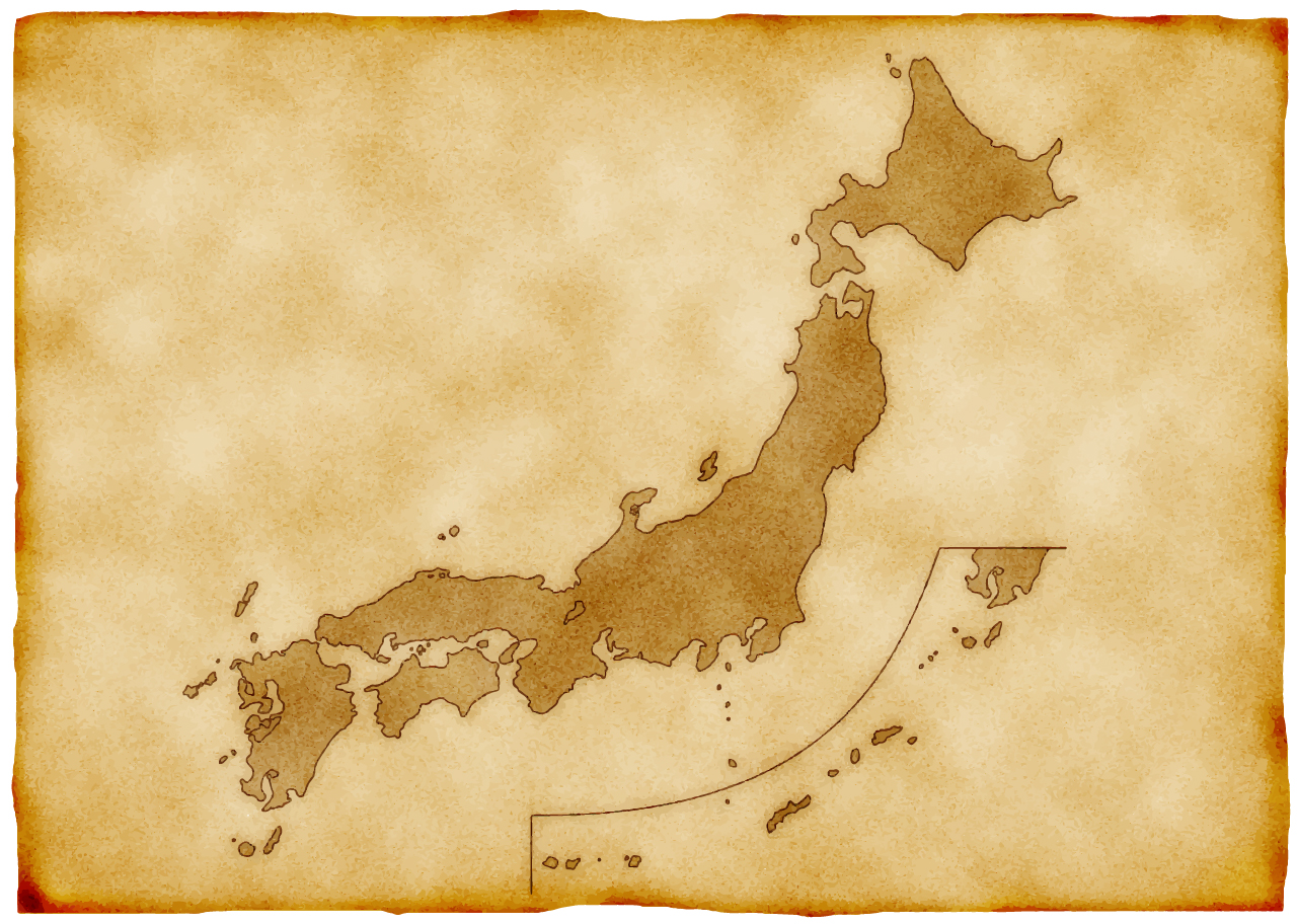 日本地図無料フリーイラスト｜古地図